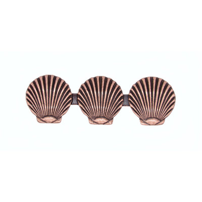 Poignée de fantaisie triple 3 1/16 po Triple Seashell