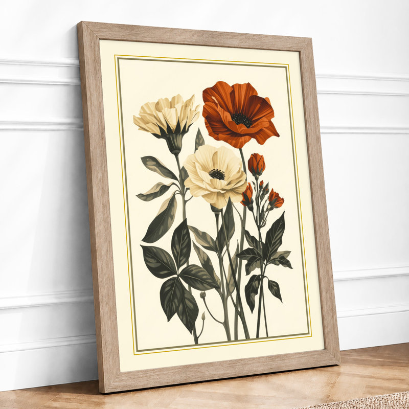 Carnation Study Botanical - Print, A1 - 84.1 x 59.4 cm, Oak
