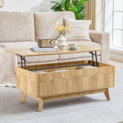 39.4" Lift Top Coffee Table with Storage