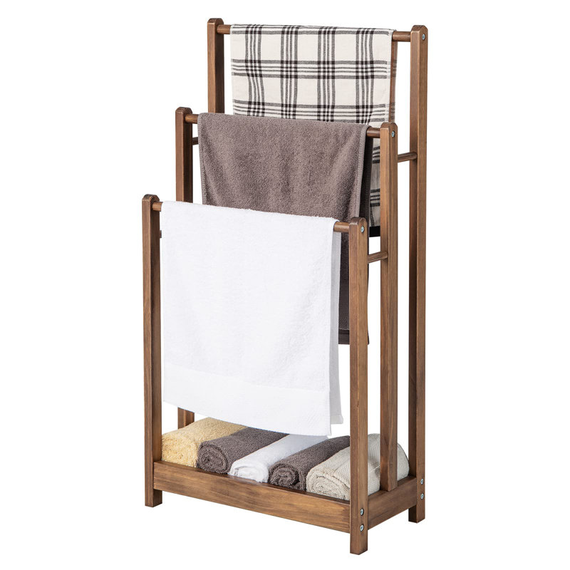 Dormont Wood 1 Freestanding Towel Stand, Rustic Brown