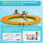 12 FT Round Floating Ring Inflatable Water Hammock with Soft Ladder, Heavy Duty Lake Raft for Pool and Lake, Inflatable Raft Fits Multiple People for Summer Party, Orange+Green