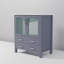 Meuble-lavabo gris foncé 30 po X P 18,25 po D, avec plateau en céramique blanche-117970989-117970990