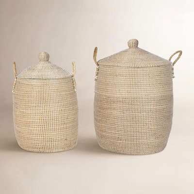 Cordia Handmade Seagrass Decorative Basket - Set of 2