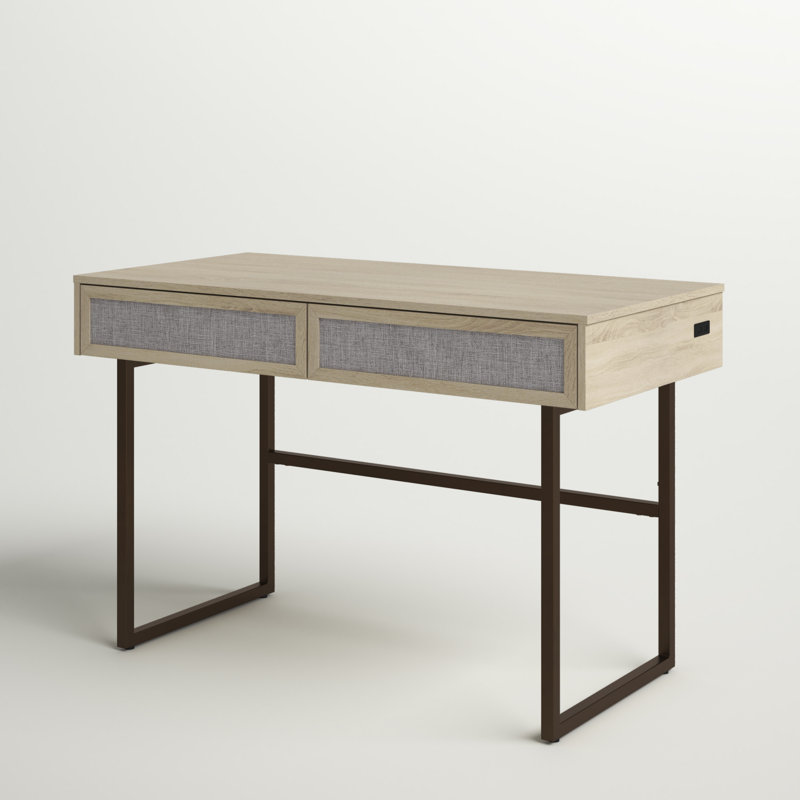 Portman Metal Base Writing Desk, Bishop Oak