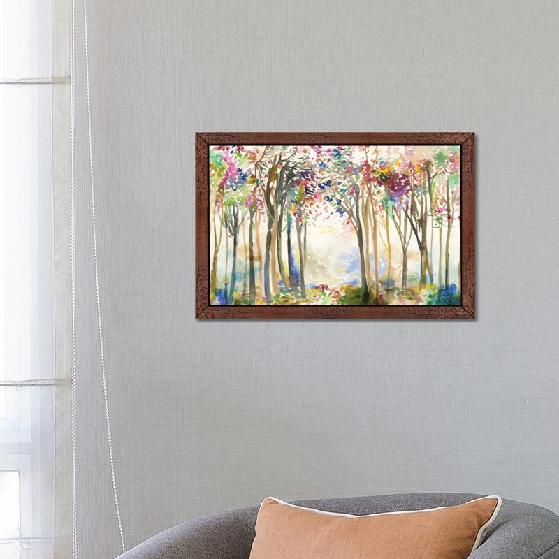 Sunny Path II by Allison Pearce - Floater Frame Painting on Canvas, Brown Framed, 66.04 cm H x 45.72 cm W