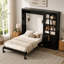 Lit escamotable avec armoire latérale réversible, portes en acrylique et 4 tiroirs-112579404