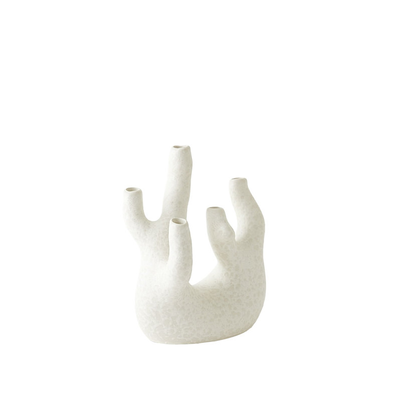 Vase de table en grès, Blanc