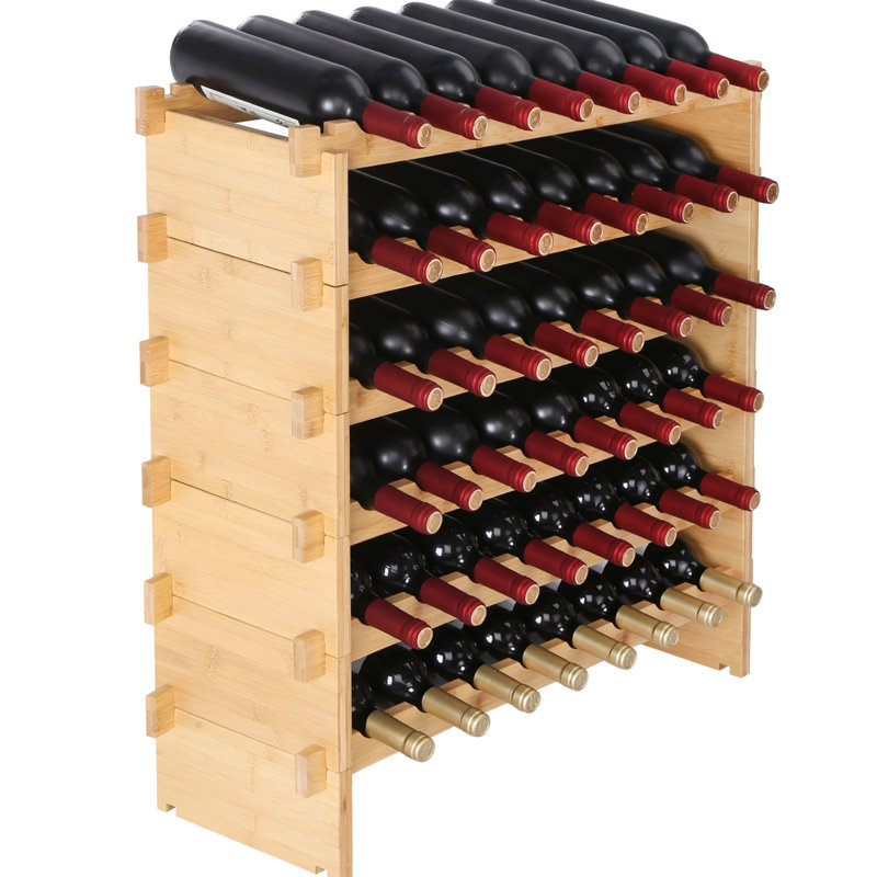 Étagère à vin empilable à 6 niveaux pour 48 bouteilles