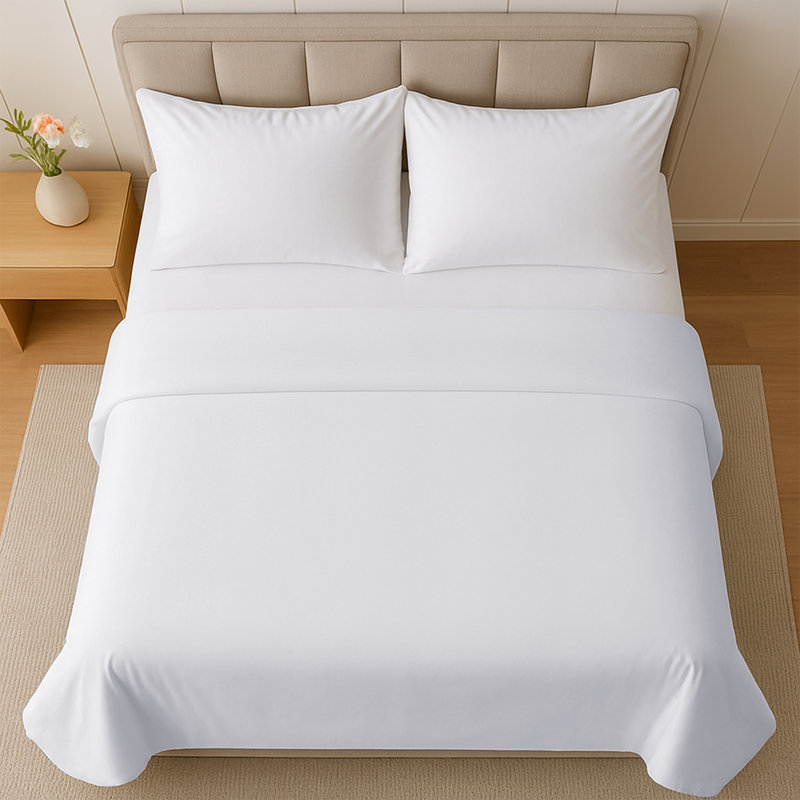 100% Cotton Standard Flat Sheet, Kingsize (5'), White