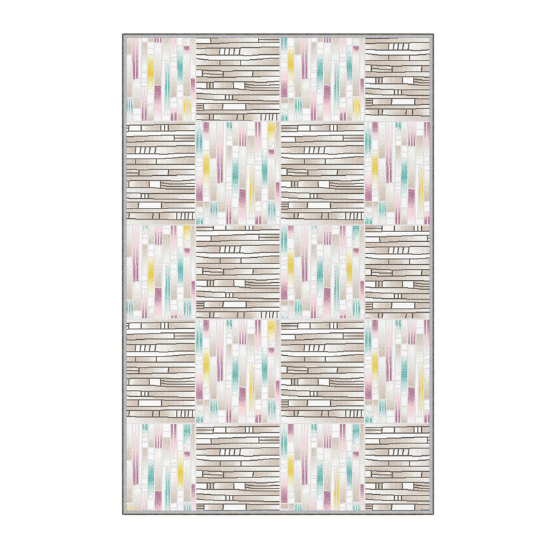 Stylish Woven Carpet, 100% Polyester, Pile Height: 0.3 in | Antibacterial & Non-Slip Underside, 3D Digital Printing | Machine Washable, Perfect for Home Décor, Living Room & Bedroom Use
