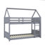 Lit simple superposé simple avec cadre de style maison et toit chic-1940301404
