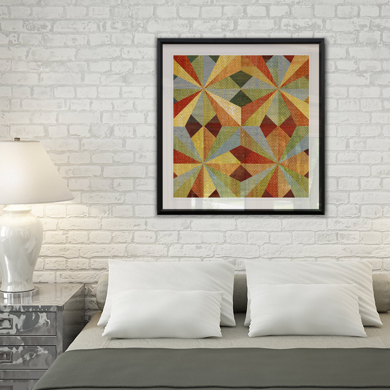 Courtepointe Kaleidoscope I - reproduction de cadre photo, H 17,5 po x l 17,5 po x P 1,5 po