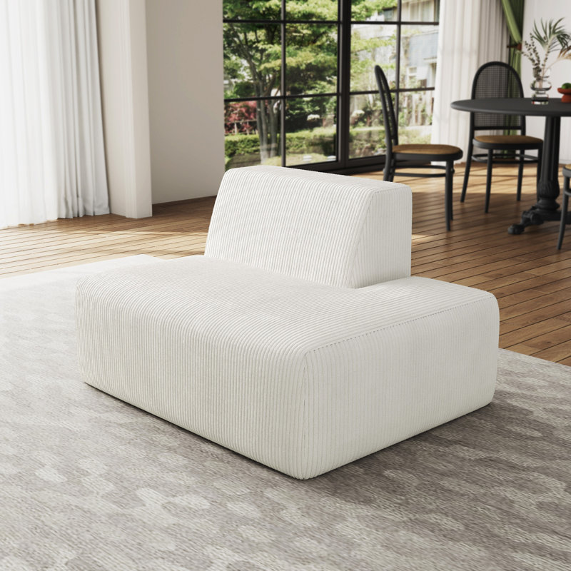 128.8Cm Wide Side Chair, Beige