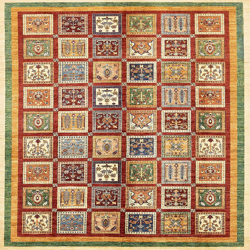 Tapis abstrait moderne 3733ABS374, Carré 7 pi