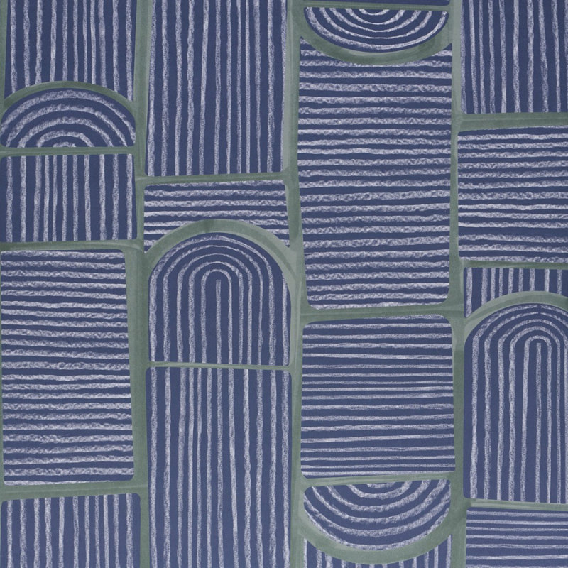 Schumacher x Backdrop Bloomsbury Wallpaper, Deep Navy