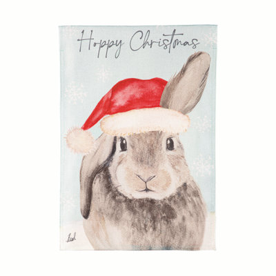 Drapeau de jardin Merry Christmas Bunny