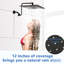 Pomme de douche 12 pouces avec bras réglable en acier inoxydable - Extension de bain relaxant noir mat de 12 po