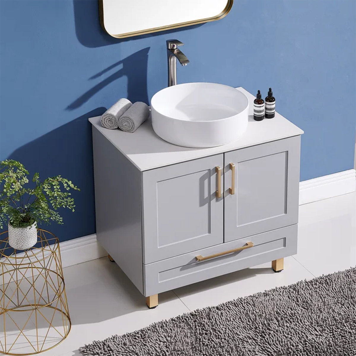 Mercer41 Goni 30'' Single Bathroom Vanity with Marble Top | Wayfair