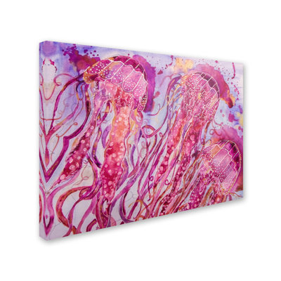 «Pink Jellyfish» par Lauren Moss - reproduction d'art sur toile tendue