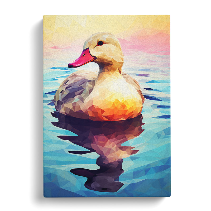 Duck Geometric - Wrapped Canvas, 50cm H x 35cm W x 3cm D