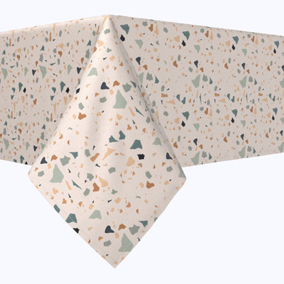 Square Tablecloth, 100% Cotton, 52X52", Pink Terrazzo