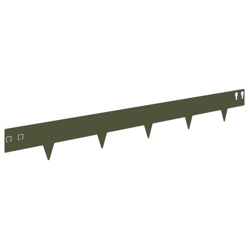 100 cm W Steel Lawn Edging Fencing, 12cm H x 100cm W, Olive Green