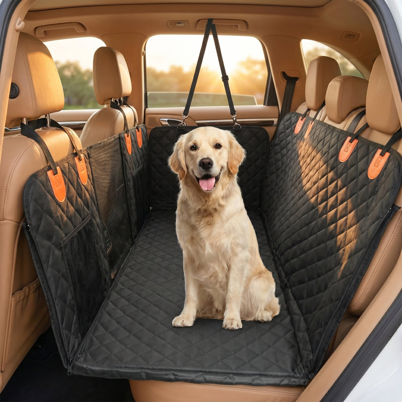 Rallonge de siège de voiture rembourrée pour chien avec panneau inférieur amovible et housse de siège arrière imperméable pour animaux de compagnie