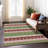 Machine Washable Indoor/Outdoor Christmas Reindeers Xhevrie Green Rug-1445739357