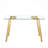 Rectangular Glass Dining Table With Tempered Glass Tabletop And Golden Metal Legs, Suitable For Kitchen, Dining Room, And Living Room, 51 " * 31.5 " * 29.5 "-253160570