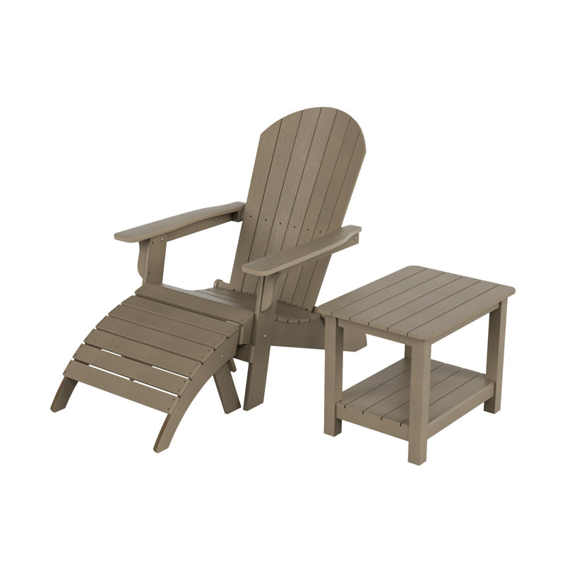 Arrlo Foldable Outdoor Adirondack Chair, Taupe