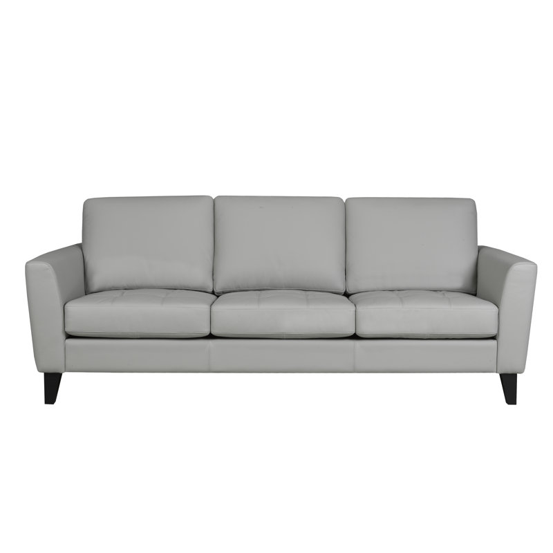 Brunet Upholstered 84'' Sofa, Slate Genuine Leather