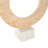 Marble Ring Abstract Cream Decorative Sculpture With White Base