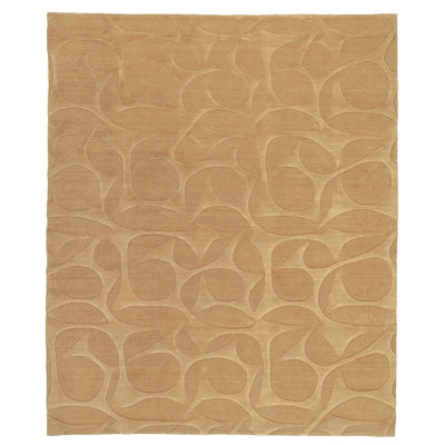 Molecular Wool Geometric Area Rug in Gold