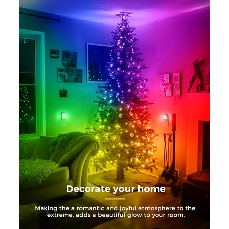 White RGB Color Changing Night Light With Gradient Effects And Pause Function