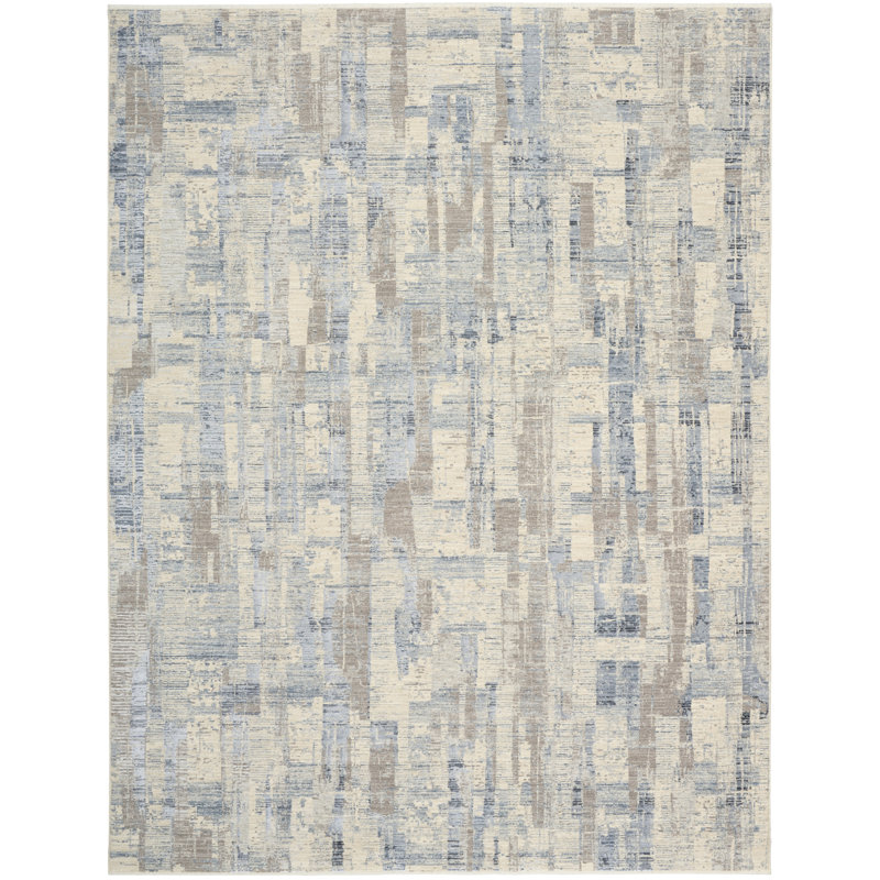 Calvin Klein CK089 Drift 7'10" x 10'2" Biege Grey Modern Indoor Rug, Rectangle 7'10" x 10'2", Gray