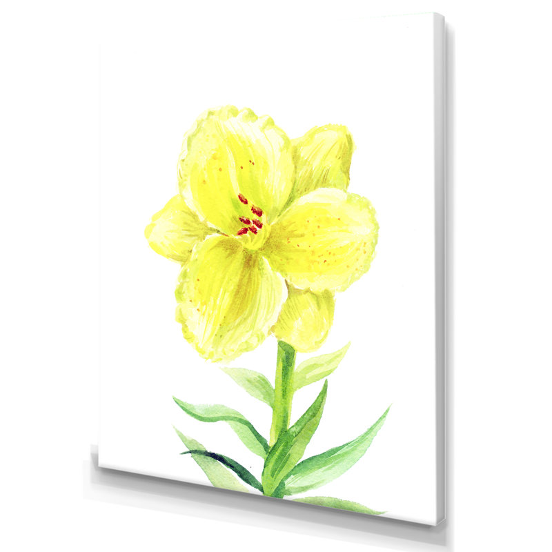 «Yellow Lilium Flower Blossoming», art mural traditionnel sur toile, H 32 po x l 16 po x P 1 po, Toile tendue