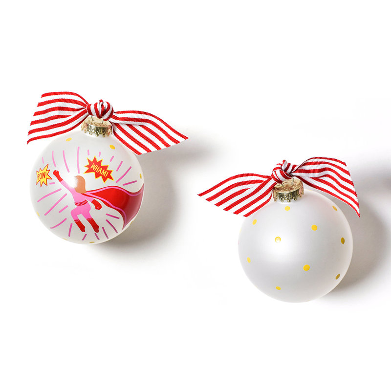 Ornement boule en verre superhero fille
