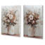 Ensemble de 2 fausses fleurs, feuille d'or embelli, gris 24 x 35 Faiz