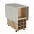 Folding Dining Table with Storage Cabinet & Shelves, Mobile Space-Saving Kitchen Table for Small Spaces