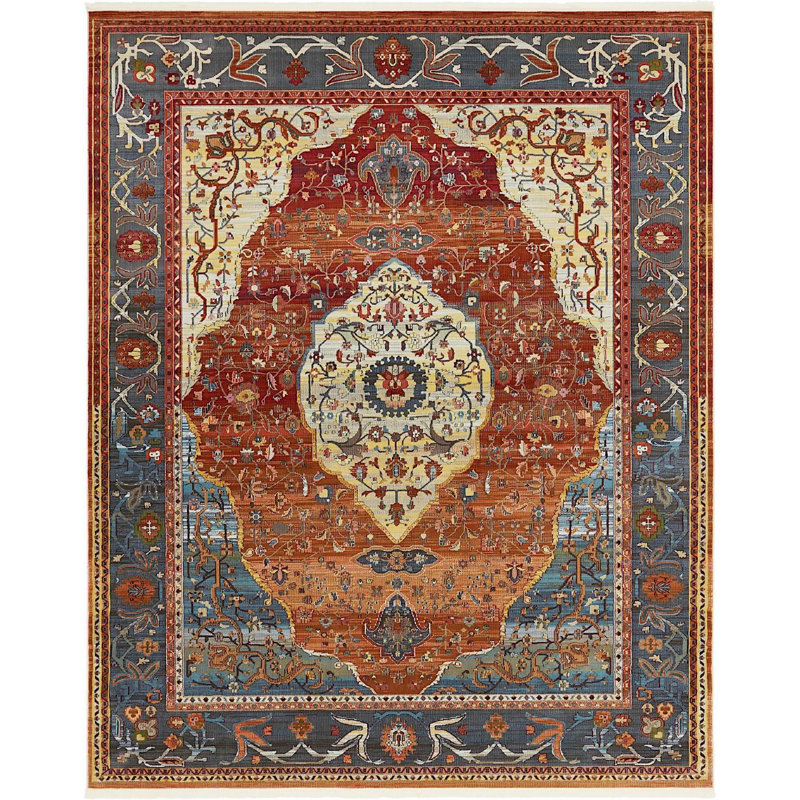 Tapis à oriental brun Mulvihill, Rectangle 4 pi 3 po x 6 pi