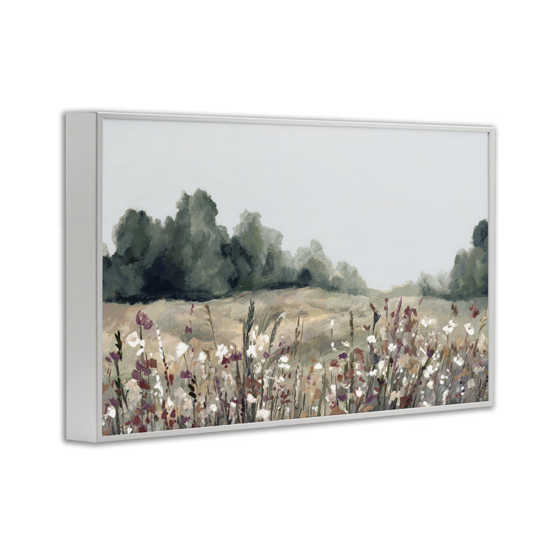 Giclée encadrée Mute Meadows, design par Hannah Dawson, H 16 po x l 24 po, Estampe numérique encadrée blanc bord de mer
