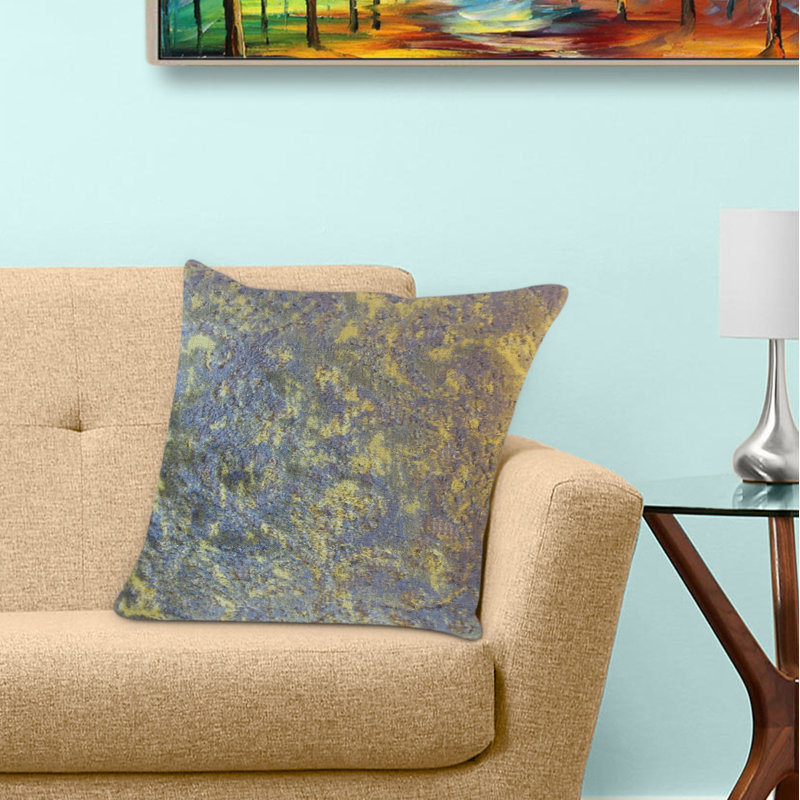 Coussin Ladonna, 20 po x 20 po, Coussin décoratif, Jaune