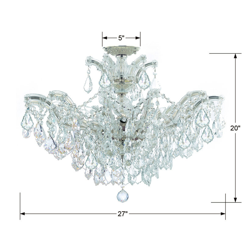 Plafonnier encastré 27 po 6 lumières Weekes, Transparent
