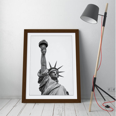 Statue Of Liberty Raised Arm 1 Piece Single Picture Frame Wall Art on Canvas