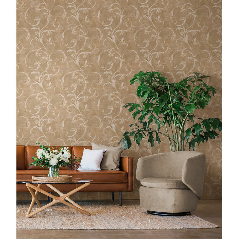  Papier peint à motif de rouleau Ekin, Beige