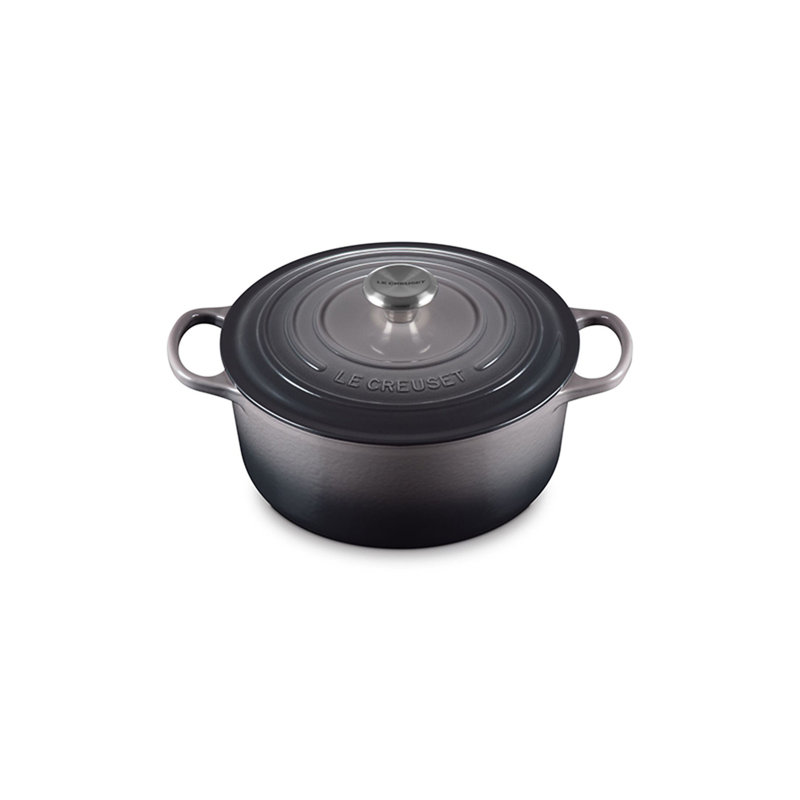 Le Creuset Signature Enameled Cast Iron Round Dutch Oven with Lid, Oyster, 5.5 quarts