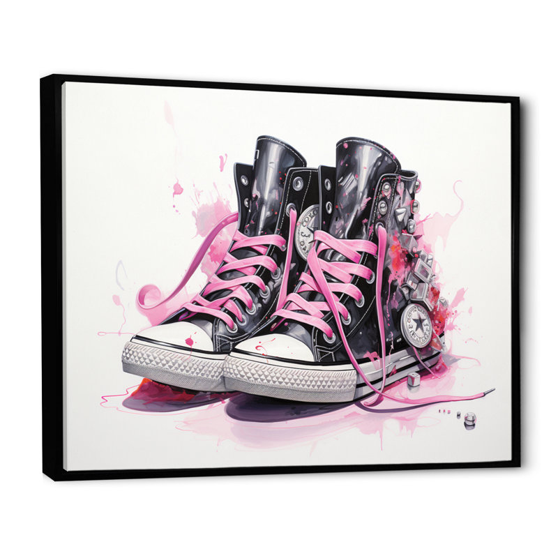 Chaussures de mode obsession - imprimé, H 24 po x l 32 po x P 1 po, Cadre flottant noir