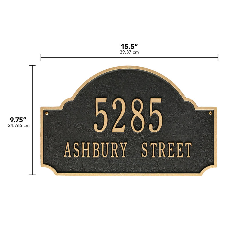 2-Line Wall Mount, Black/Gold, Yes