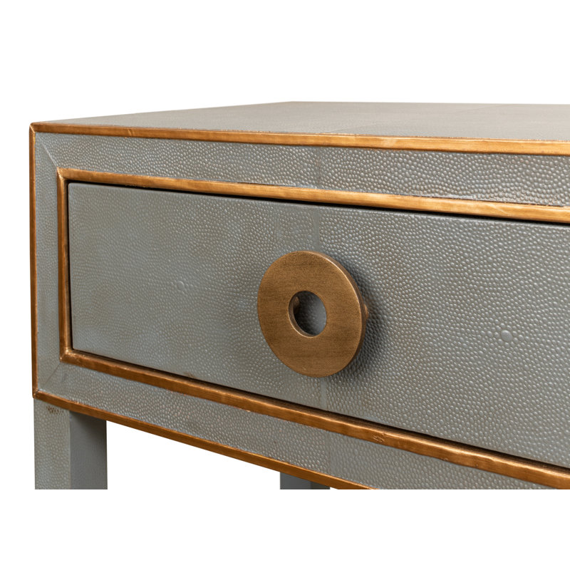 Shagreen 1 - Drawer Solid Wood Nightstand, Storm Gray
