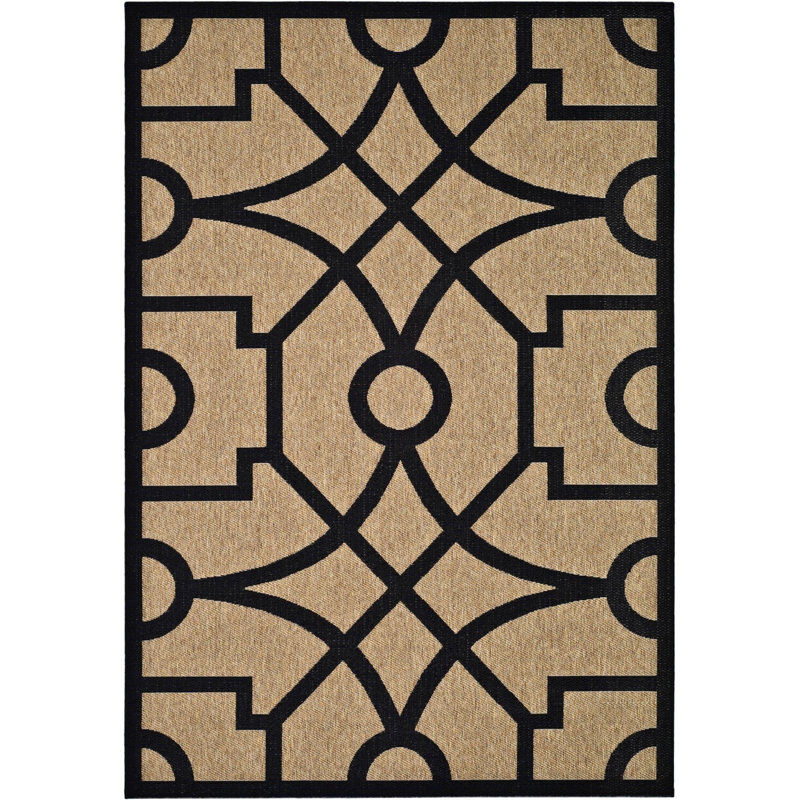 Tapis géométrique Jamon Martha Stewart Performance, Rectangle 5 pi 3 po x 7 pi 7 po